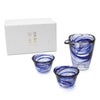 藍花×岩澤硝子 ぐい呑（2個） 片口 ギフトセット