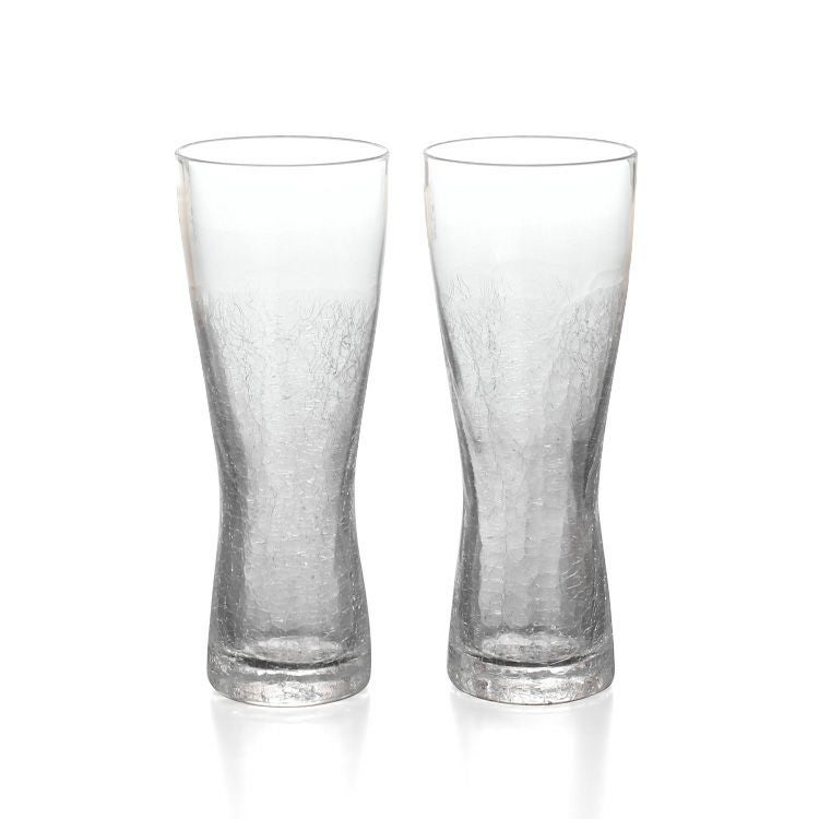 藍花×田島硝子 雪化粧 ビアグラス ペア