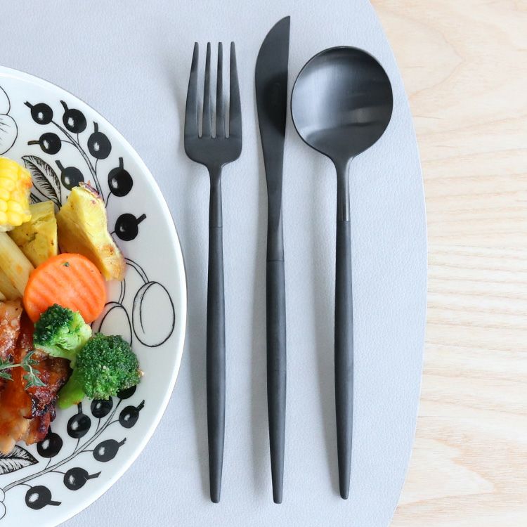 クチポール（Cutipol） ゴア/GOA オールブラック ディナー3点セット