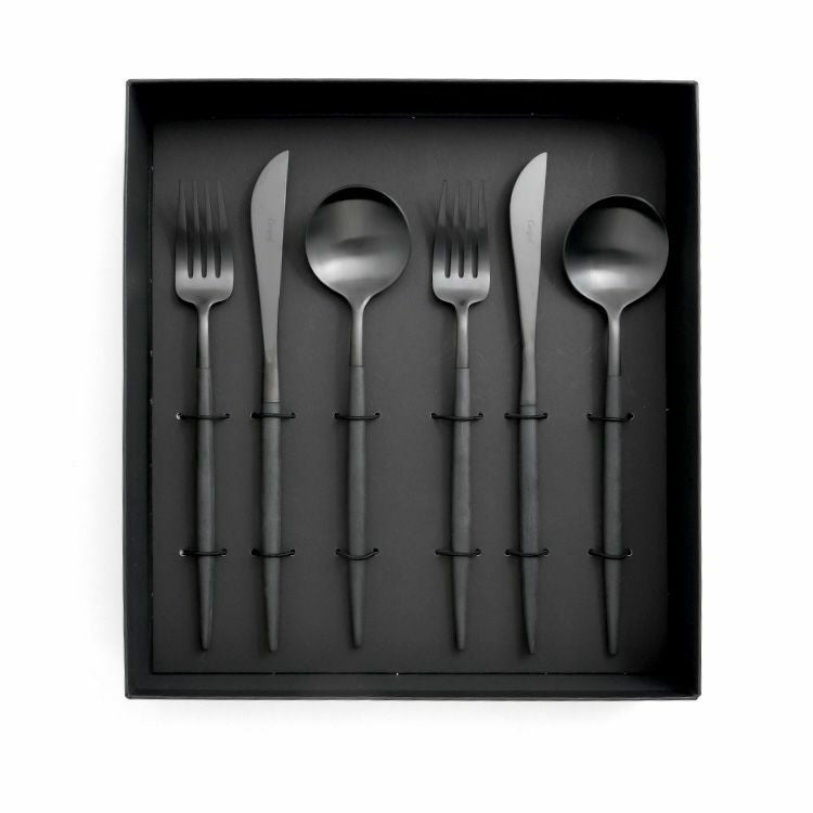 クチポール（Cutipol） ゴア/GOA オールブラック ディナー6点セット 化粧箱付