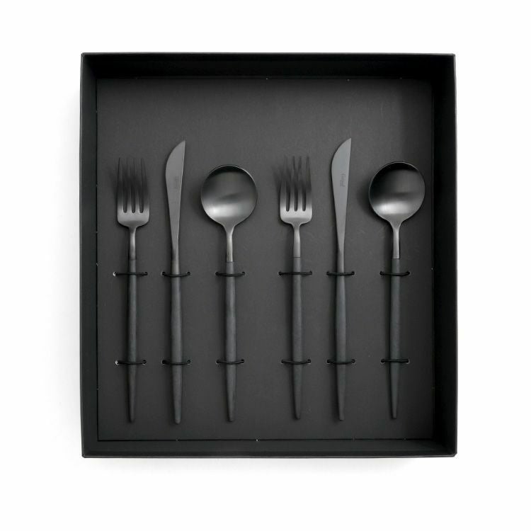 クチポール（Cutipol） ゴア/GOA オールブラック デザート6点セット 化粧箱付