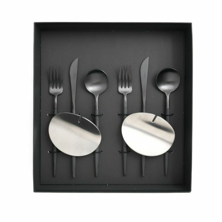 クチポール（Cutipol） ゴア/GOA オールブラック デザート8点セット 化粧箱付