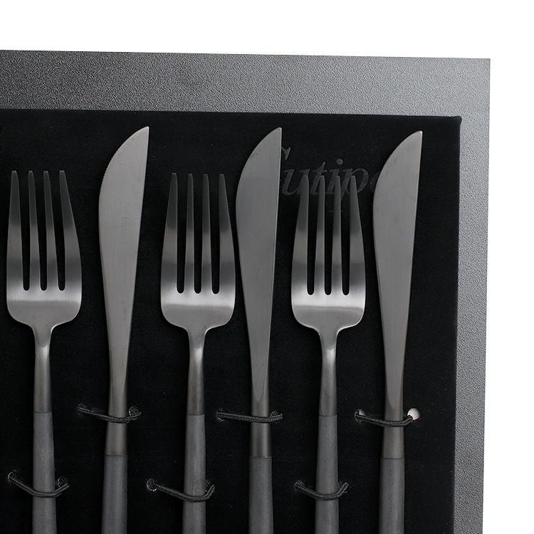 クチポール（Cutipol） ゴア/GOA オールブラック ディナー24点セット