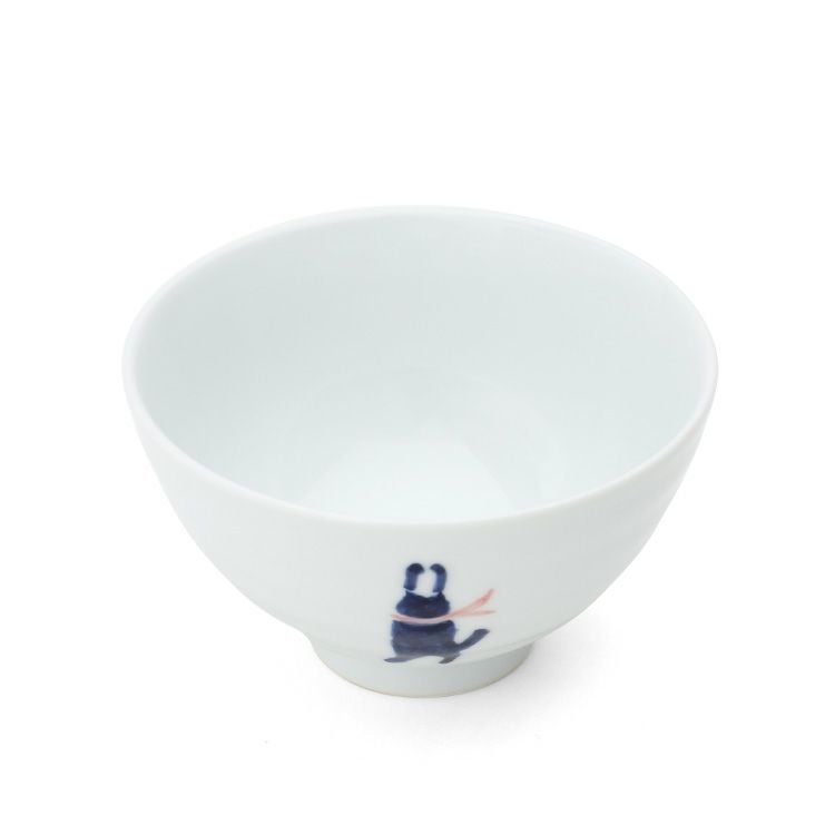 藍花 気まま猫 飯碗 茶碗